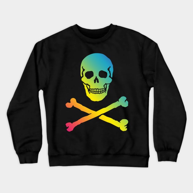 Skull & Crossbones / Jolly Roger (Rainbow) Crewneck Sweatshirt by MrFaulbaum